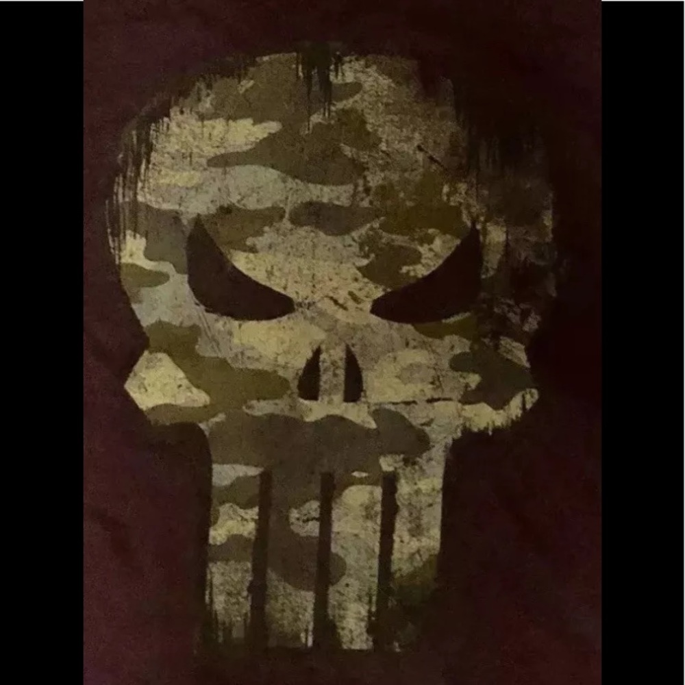 Marvel Skater 💀 Skull The Punisher Tee Camo/Blk L - Picture 3 of 5